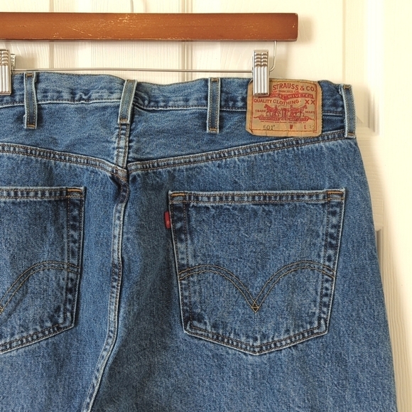 Levi's Y2K Vintage 501 Medium Wash Relaxed Straight Leg Button Fly Jeans 40 x 32 - Picture 13 of 15